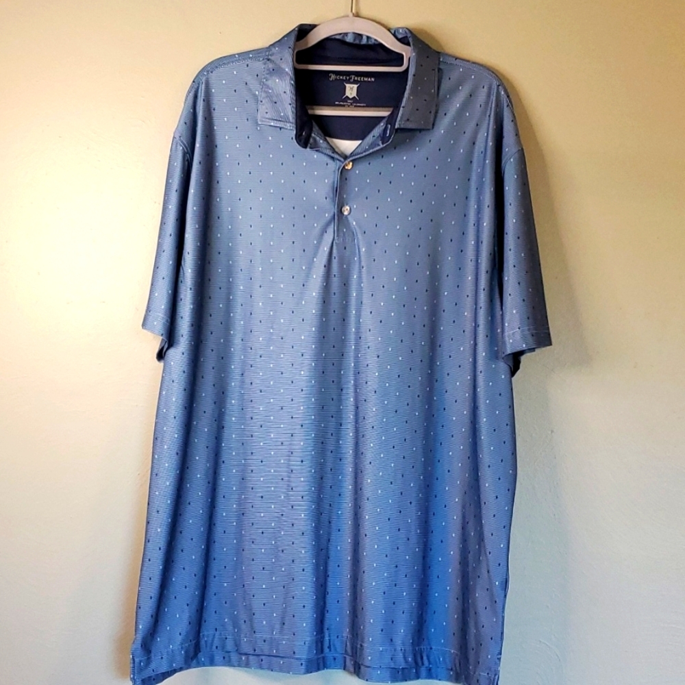 Hickey Freeman men's golf polo shirt. Blue, size XL